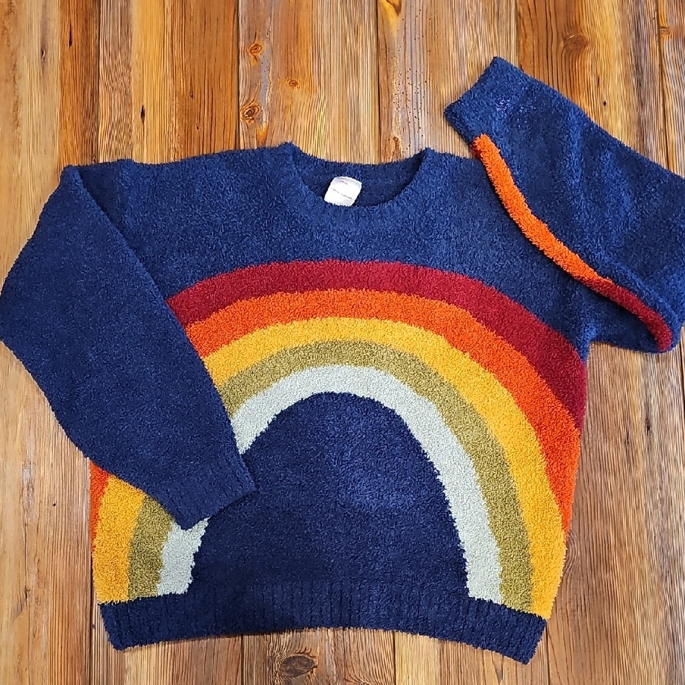 Hanna Andersson Navy Rainbow Sweater